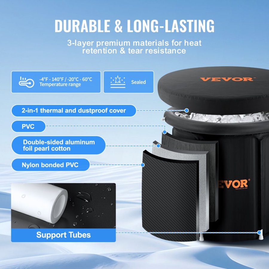 VEVOR Ice Bath Tub for Athletes – 33.5", 87.2 Gal / 330 L