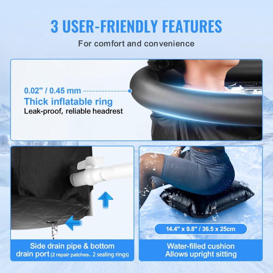 VEVOR Ice Bath Tub for Athletes – 33.5", 87.2 Gal / 330 L