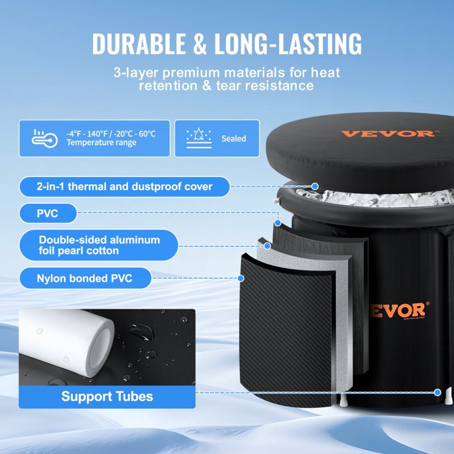 VEVOR Inflatable Ice Tub -  98 Ga, Portable Cold Plunge Pool