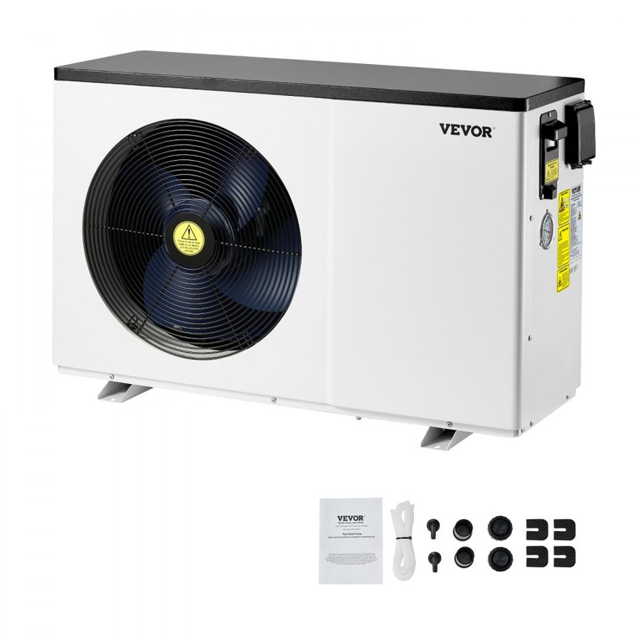 VEVOR Electric Pool Heat Pump, 3.22-15.25kW Heating Capacity, Energy-Saving Variable Frequency Pool Heaters for 30-60m³Above Ground Pools, Heating and Cooling Pool Water Heater AC220-240V 50Hz