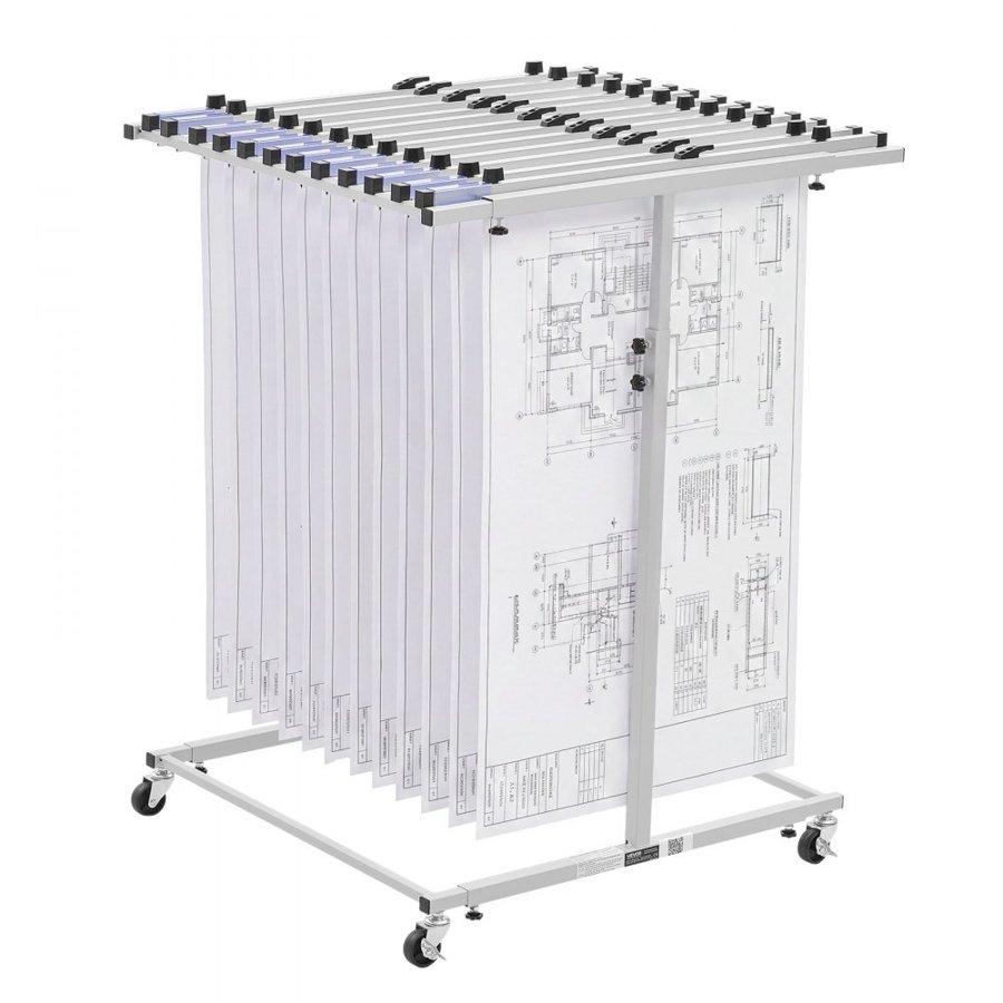 VEVOR Blueprint Holder Rack – 100 kg, 656-1180 mm, Wheels