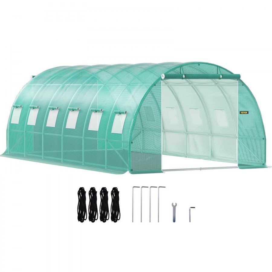 EVOR 20x10x7 Greenhouse – 12 Windows, 0.8" Diameter