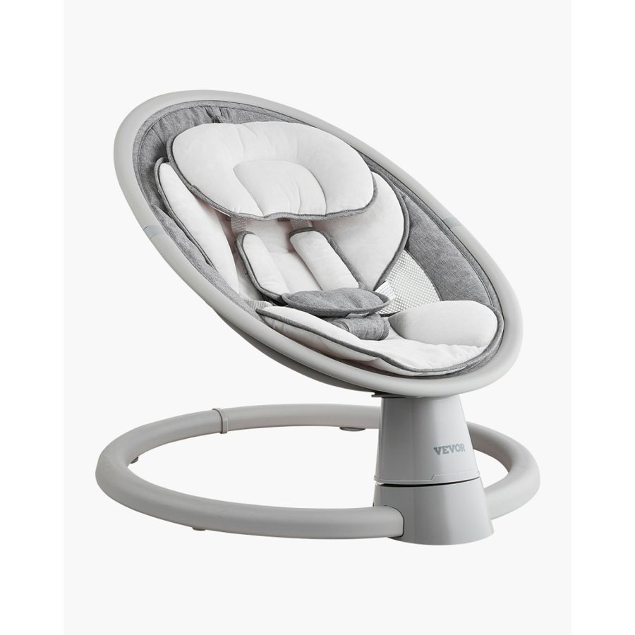 VEVOR Baby Swing, 5-Speed Baby Rocker Swing, Portable Infant Swing with Remote Control, Touch Panel, Bluetooth Music, 10 Preset Lullabies & 5-Point Safety Harness for 0-9 Month Boys Girls Up to 20lbs