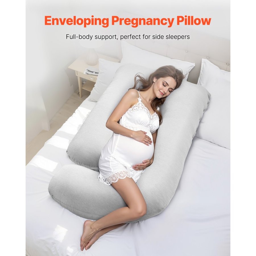 VEVOR Pregnancy Pillow, G-Shaped Maternity Pillow, Full-Body Support Pillow with Removable & Washable Cover, Soft and Breathable Pregnancy Body Pillows for Back, Belly, Hips, Legs Relief