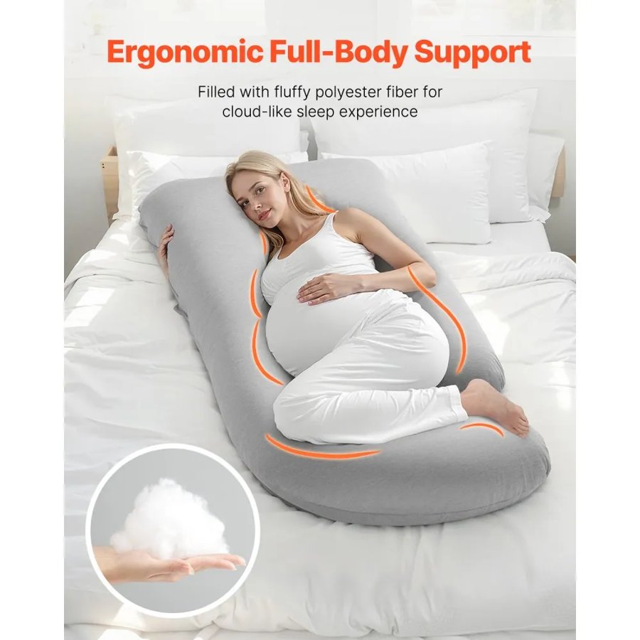 VEVOR Pregnancy Pillow, G-Shaped Maternity Pillow, Full-Body Support Pillow with Removable & Washable Cover, Soft and Breathable Pregnancy Body Pillows for Back, Belly, Hips, Legs Relief