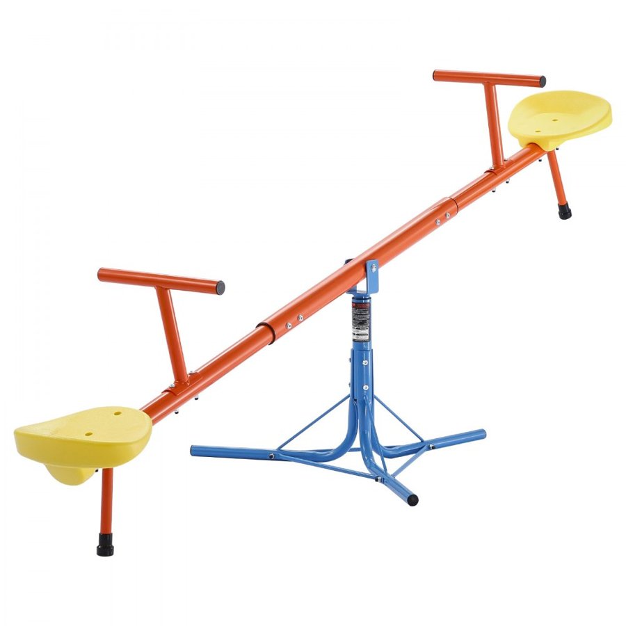VEVOR Kids Seesaw, 45.4 kg Load Capacity per Seat, Sit and Spin Teeter Totter with 3-prong Support Legs, Kids Outdoor Playground Equipment, Swiveling 360 Degrees Rotating for Children Aged 3+