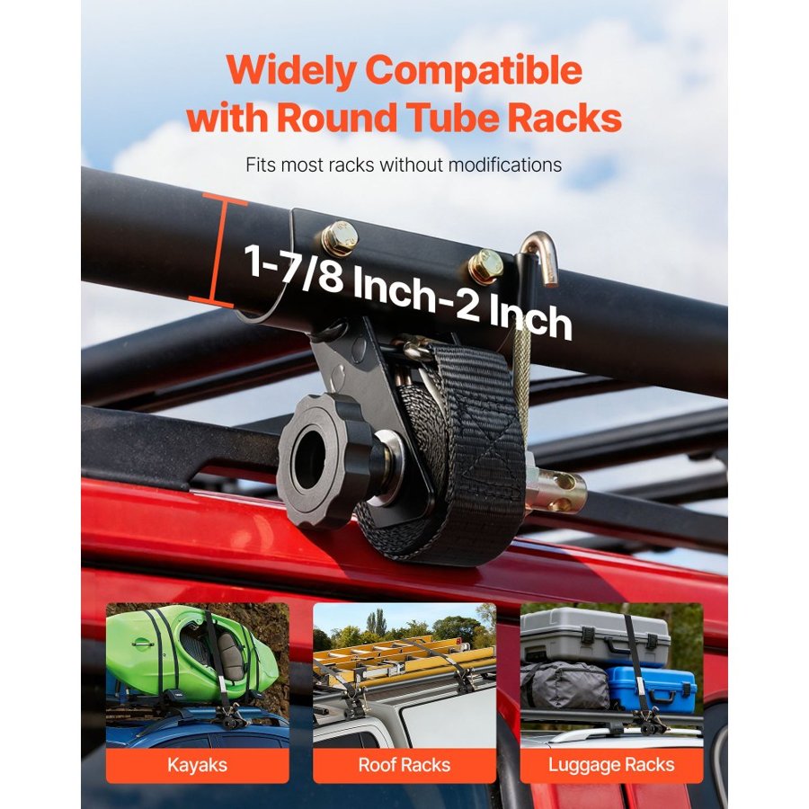 VEVOR Ladder Rack Tie Down Straps – 1.87"–2", 7.4 ft, 500 lb