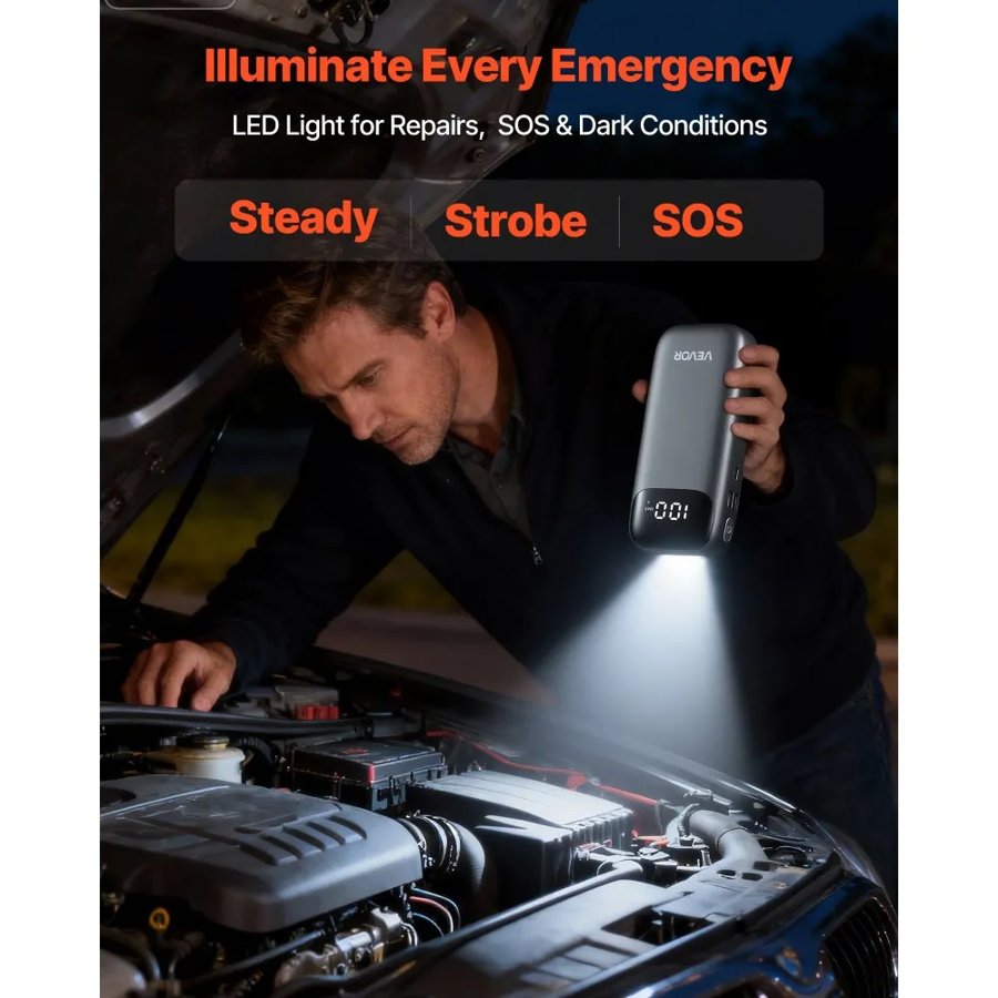 VEVOR 6000 Amp Jump Starter – 26,800 mAh, 12V Booster