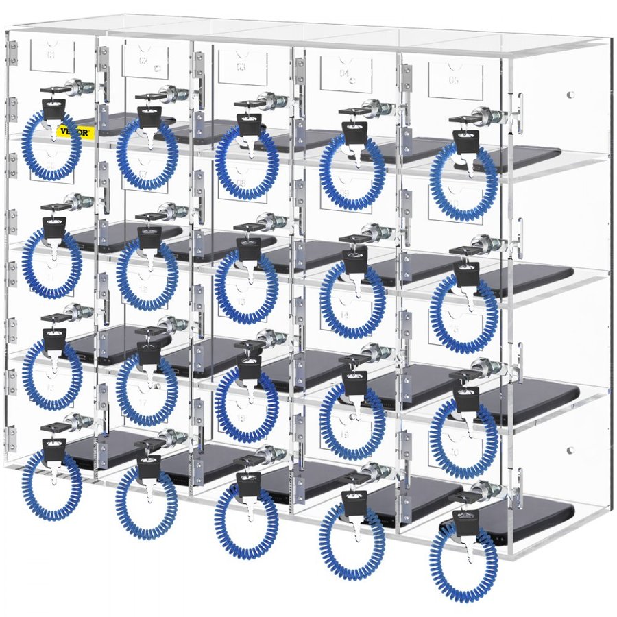 VEVOR Cell Phone Storage Locker – 20 Slots, 3.9"Wx7"Dx3.9"H