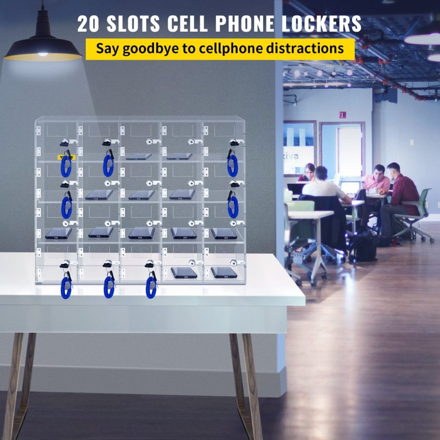 VEVOR Cell Phone Storage Locker – 20 Slots, 3.9"Wx7"Dx3.9"H