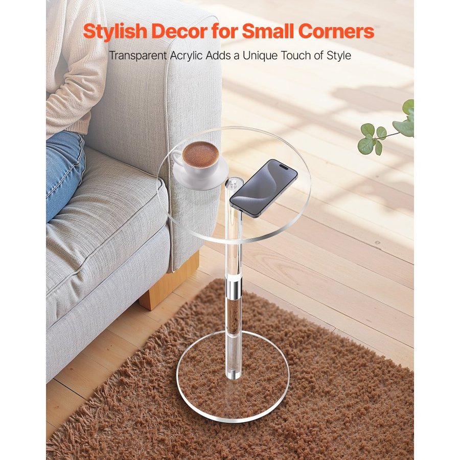 VEVOR Acrylic Drink Table – 10x10x21.3 in, 2.6 lbs / 1.2 kg
