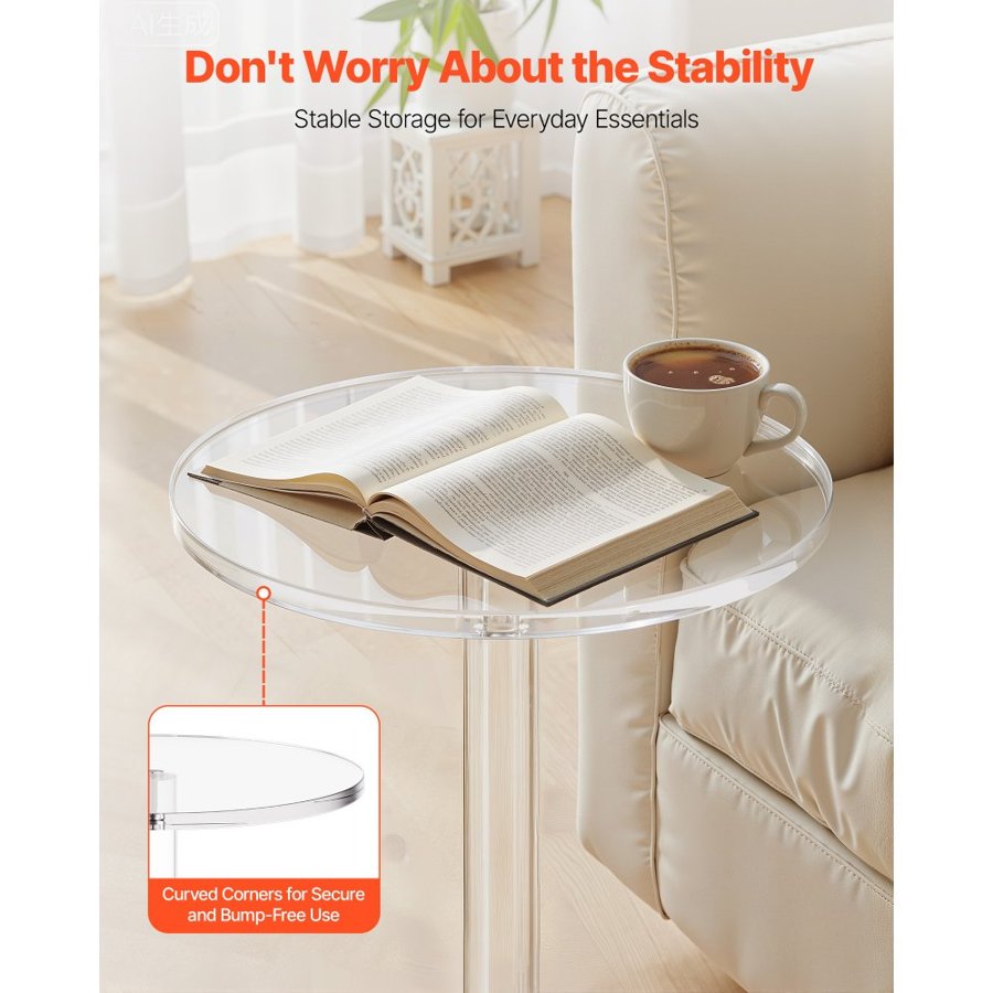 VEVOR Acrylic Drink Table – 10x10x21.3 in, 2.6 lbs / 1.2 kg