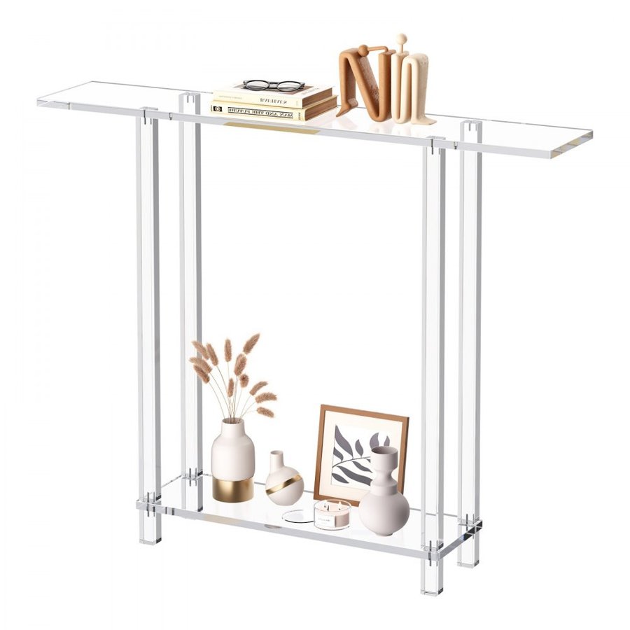 VEVOR Narrow Acrylic Console Table – 7.6 x 39.4 x 31.5 Inch