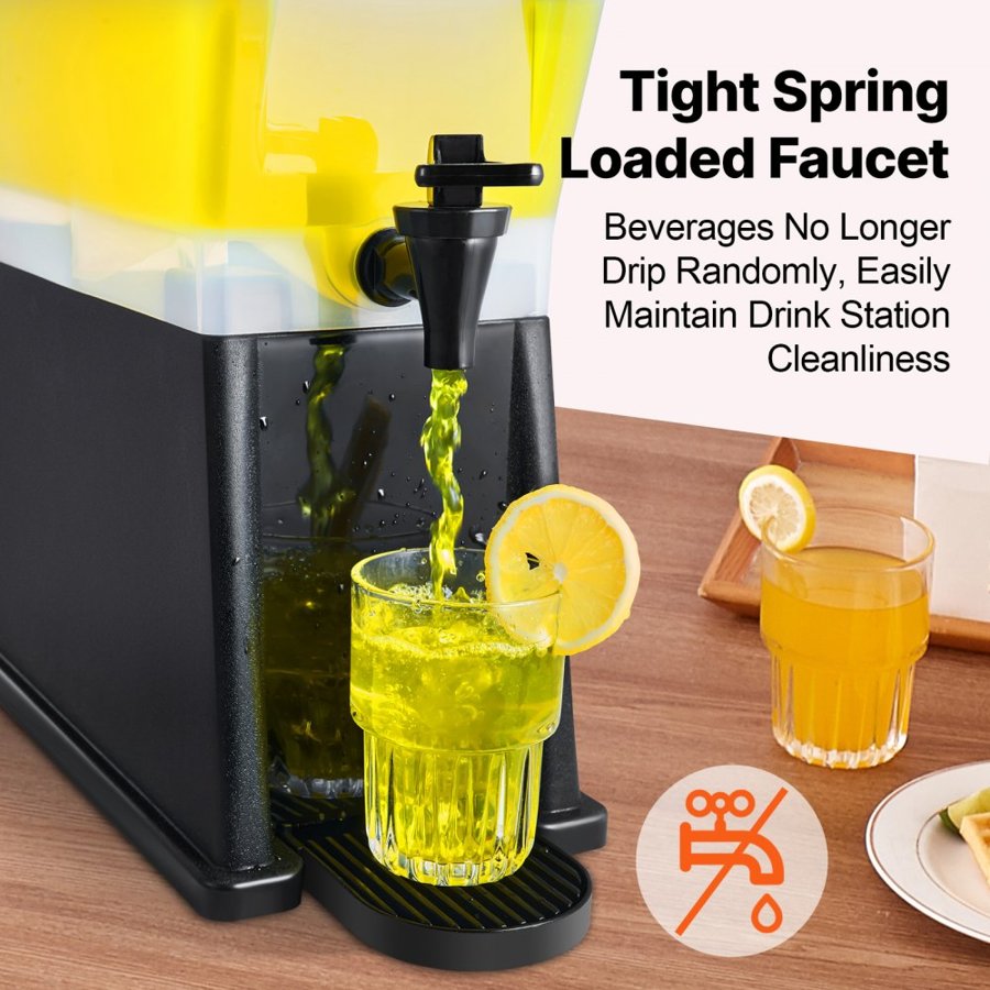VEVOR Beverage Dispenser, 3 Gallon Drink Dispenser for Parties, Plastic Juice Dispenser with Stand Spigot Lid, Iced Tea Lemonade Juice Water Dispenser, for Restaurants, Hotels, Parties
