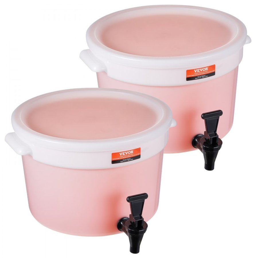 VEVOR Beverage Dispenser, 3 Gallon Drink Dispensers for Parties, Plastic Juice Dispenser with Spigot and Lid, Iced Tea Lemonade Juice Water Dispenser, for Restaurants, Hotels, Parties, 2 Pack
