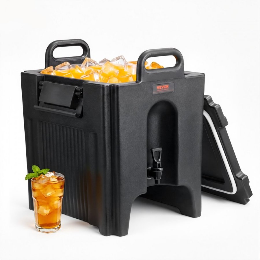 VEVOR Insulated Beverage Dispenser, 37.9 L, Food-grade LL9450UP Hot and Cold Beverage Server, Thermal Drink Dispenser Cooler with 3 cm PU Layer Two-Stage Faucet Handle, for Restaurant Drink Shop