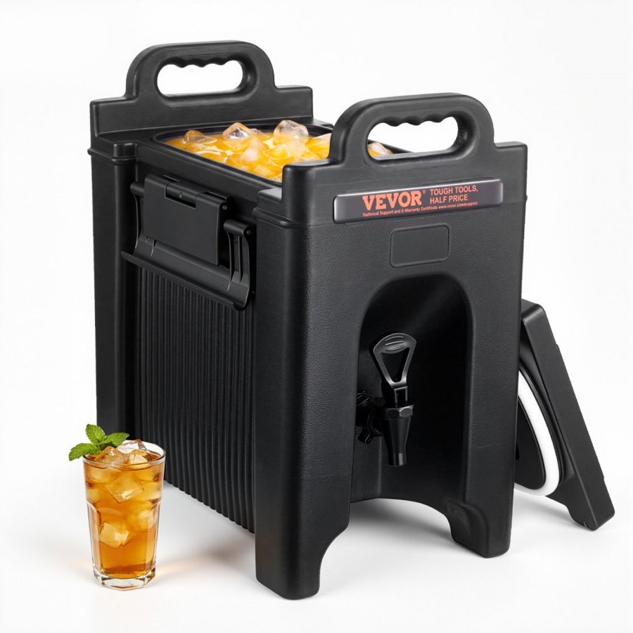 VEVOR Insulated Beverage Dispenser, 9.5 L, Food-grade LDPE Hot and Cold Beverage Server, Thermal Drink Dispenser Cooler with 2.3 cm PU Layer Two-Stage Faucet Handle, for Restaurant Drink Shop