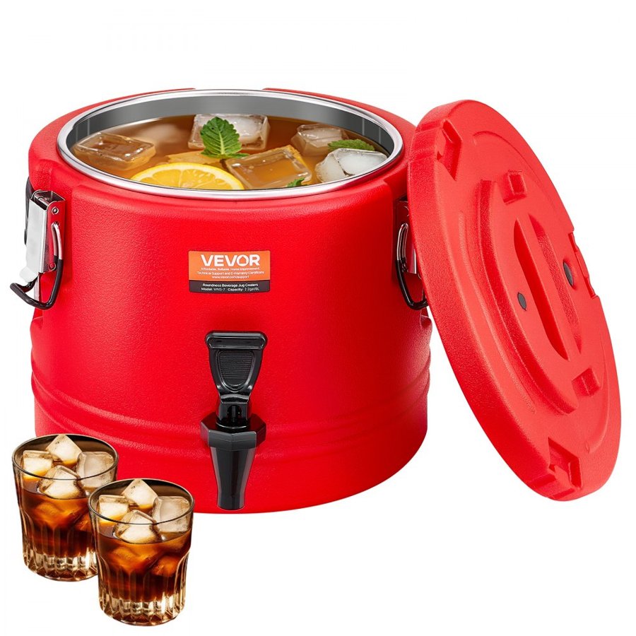 VEVOR Insulated Beverage Dispenser – 2.2 Gal, 304 Steel