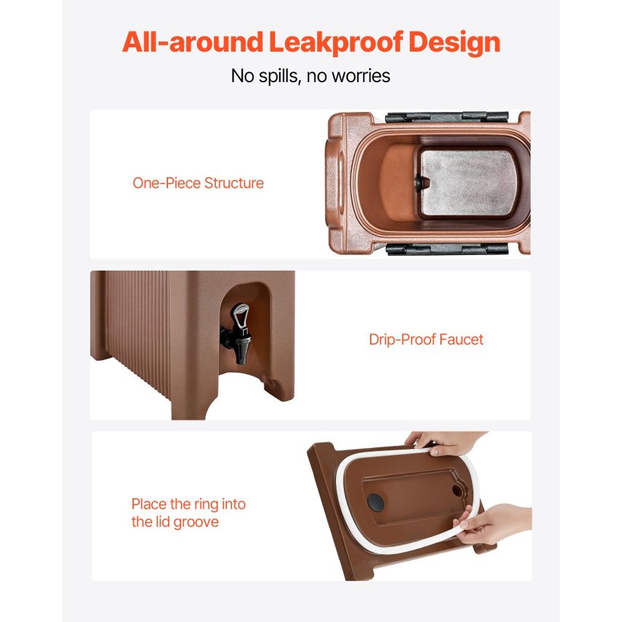 VEVOR Insulated Beverage Dispenser 5 Gallon – Leak-Proof