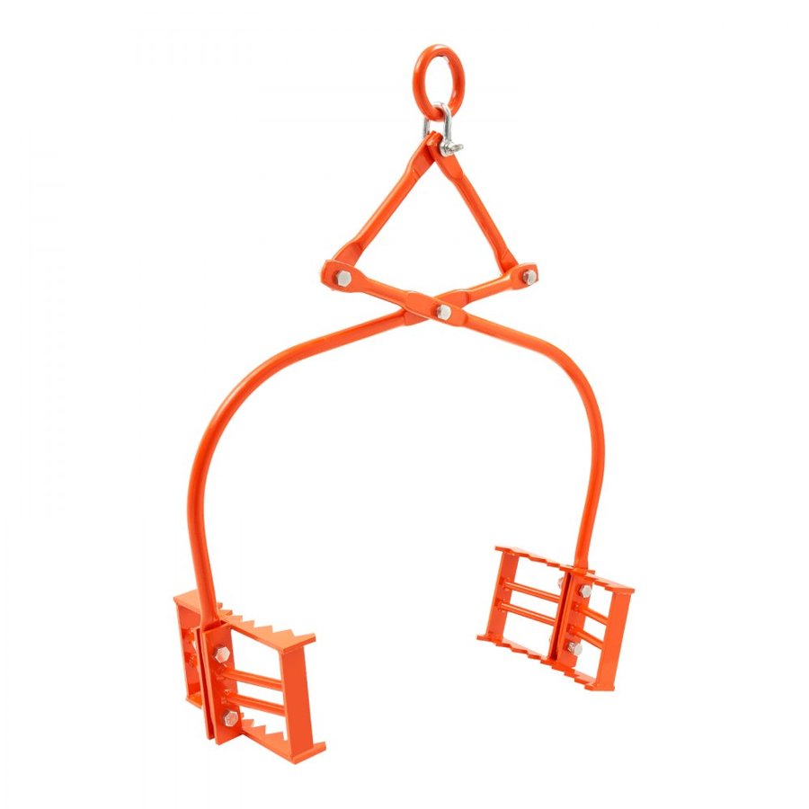 VEVOR 24in Stone Lifting Tongs, 2-Claw Rock Tongs, Heavy Duty Steel Log Tongs, 1100LBS Lifting Capacity, Swivel Log Grapple, Serrated Claw Design, Easy Chain Hook up Tongs for Stone Blocks & Marble