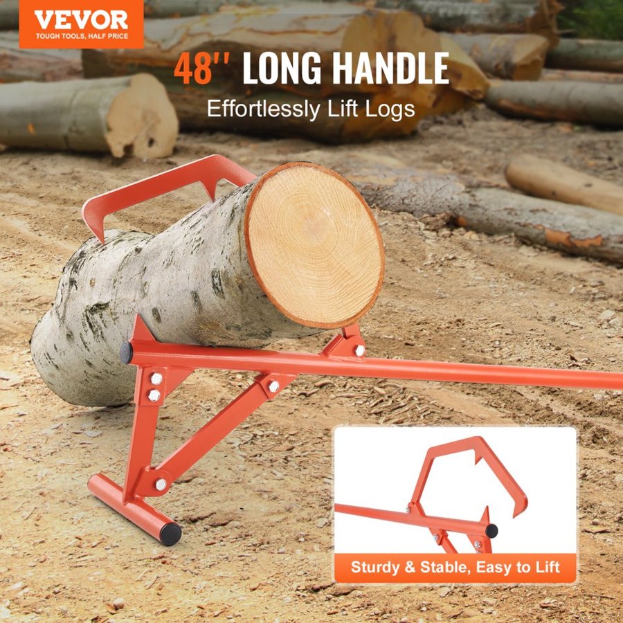 VEVOR Log Lifter Tool – 48" Handle, 25" Max Diameter