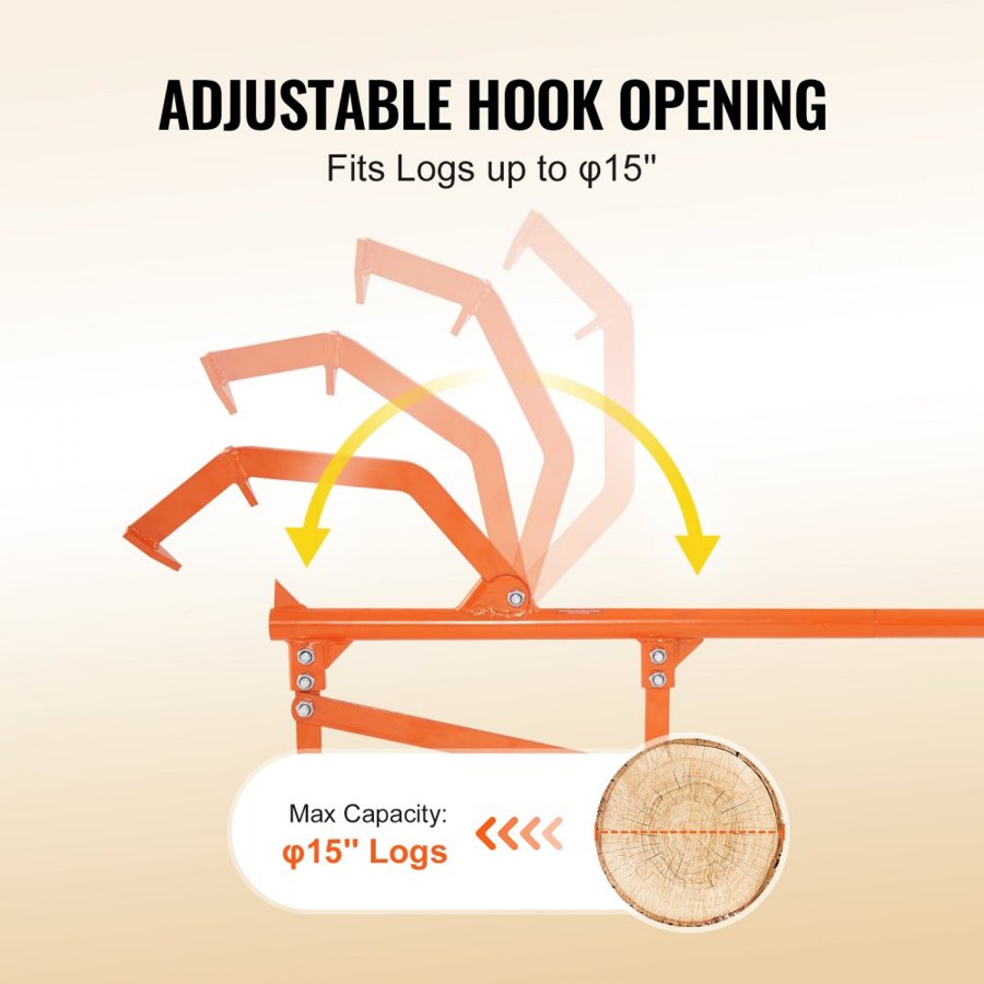 VEVOR Log Lifter – 46.5 in Timberjack, 15" Max Logs