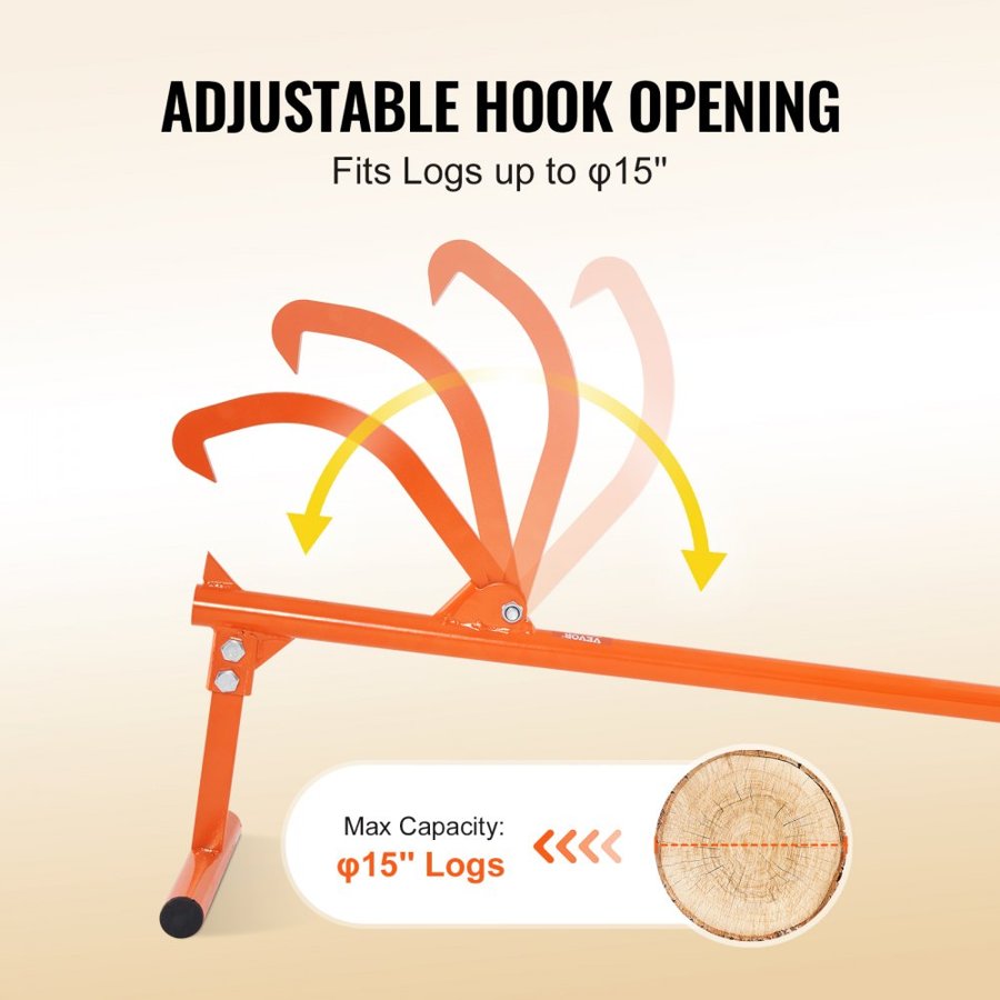 VEVOR Log Lifters – 48" Handle, For Logs Up to 15" Diameter