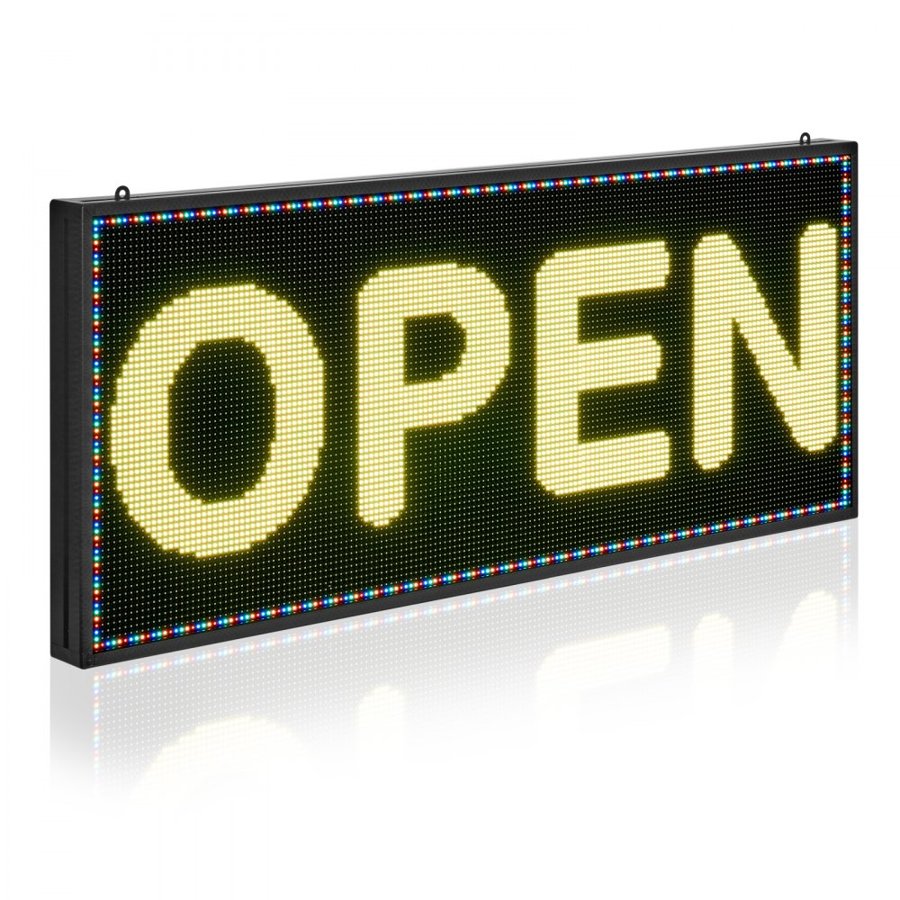 VEVOR Programmable LED Sign, P6 Full Color Flexible Digital Scrolling Panel, DIY Custom Text Pattern GIF Display Board, Bluetooth APP Control Message Shop Sign for Store Business Advertising, 40x18 in