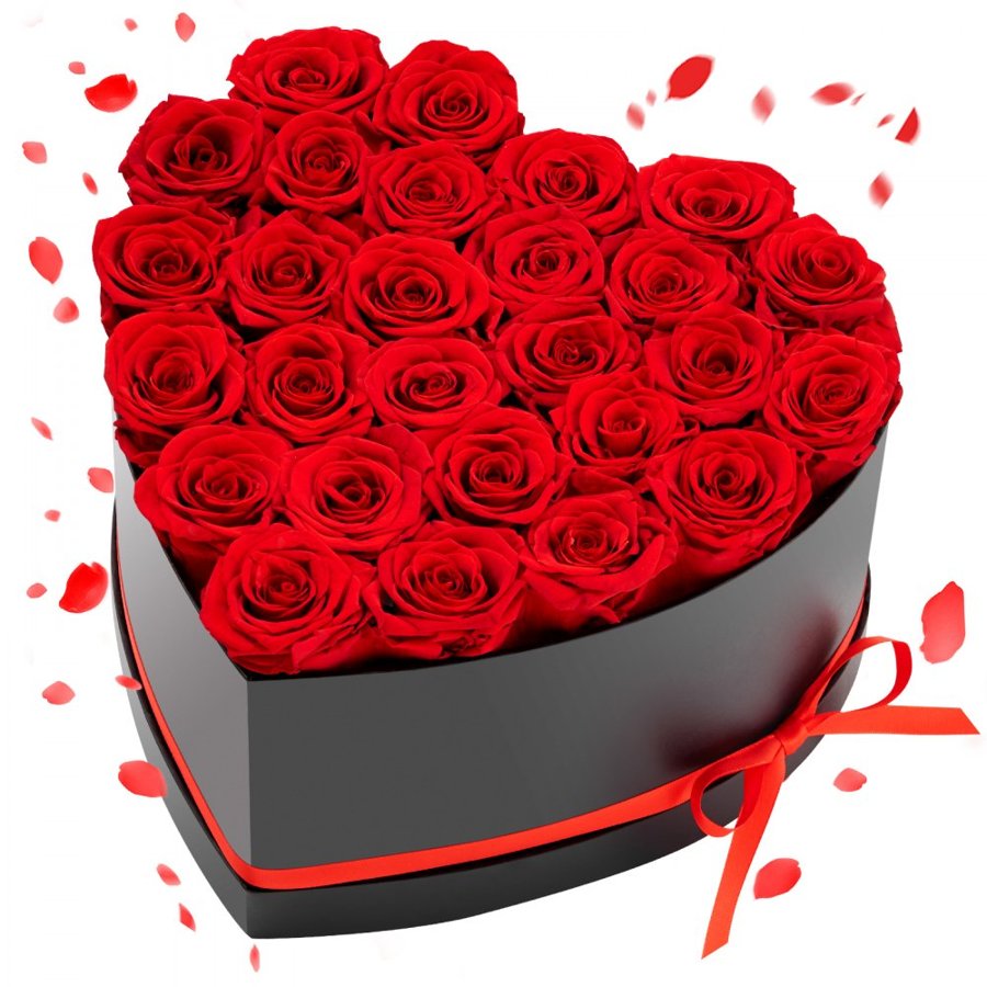 VEVOR Heart Shaped Rose Box – 27 Preserved Roses, 3 years
