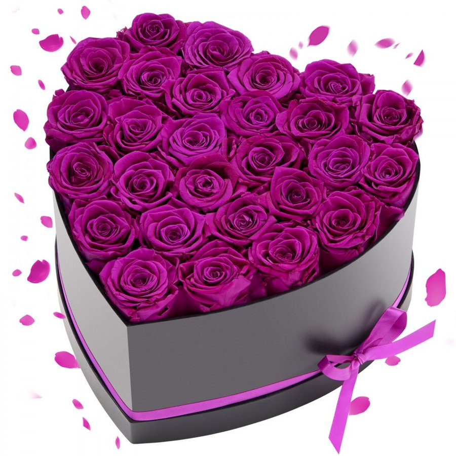 VEVOR Purple Forever Flowers – 27 Preserved Roses, 3 Years