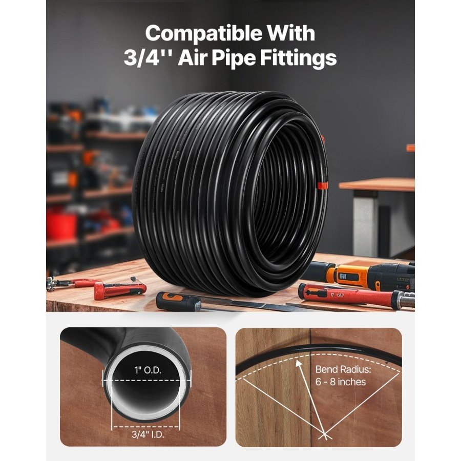 VEVOR Air Compressor Line Kit – 200FT x 3/4", HDPE-Aluminum