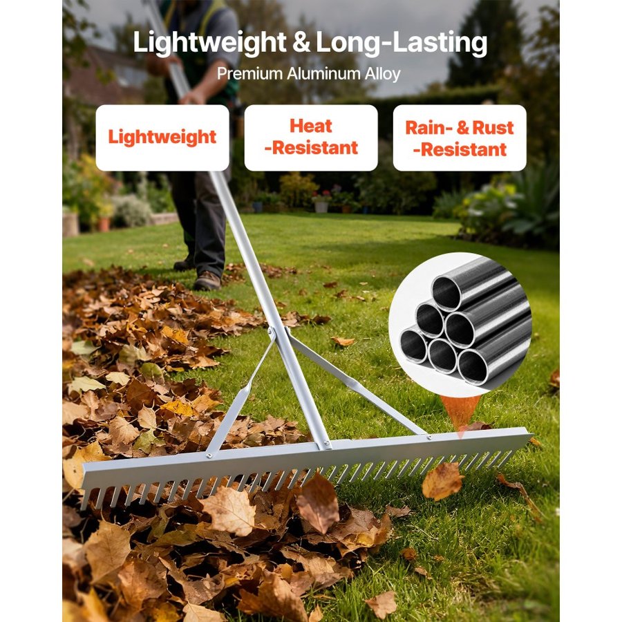 VEVOR 36 Inch Landscape Rake – 0.14 Inch Thick, 51.84 FT