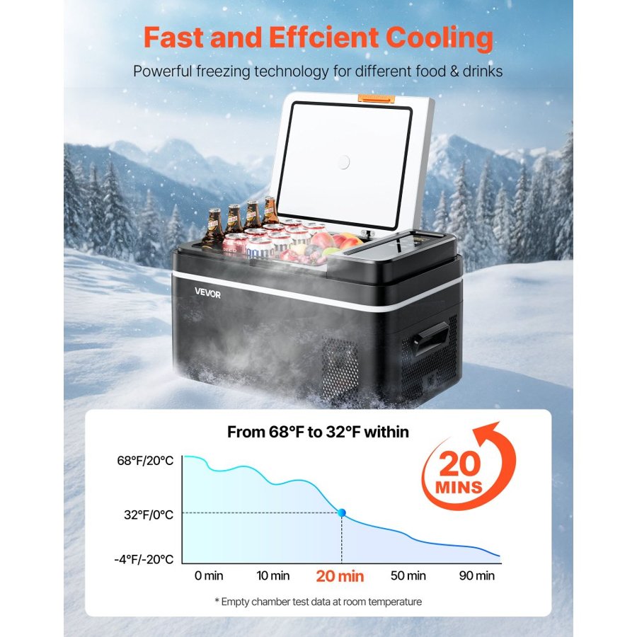 VEVOR Portable Freezer Cooler – 22L, 45W, -20°C Deep Freeze