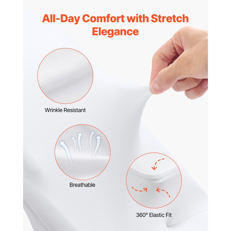 VEVOR White Spandex Chair Covers – 150 Pcs, 95% Polyester