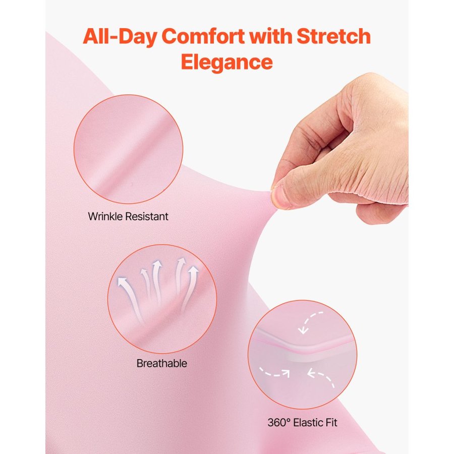 VEVOR 50 Pcs Pink Chair Covers, Polyester Spandex Chair Cover, Stretch Slipcovers for Wedding Party Dining Banquet Flat-Front Chair Covers, Fits Chair Measures up to 17.72 x 18.11 x 30.31 inch