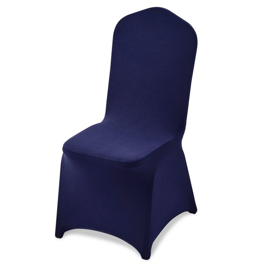 VEVOR 50 Pcs Navy Blue Chair Covers, Polyester Spandex Chair Cover, Stretch Slipcovers for Wedding Party Dining Banquet Flat-Front Chair Covers, Fits Chair Measures up to 20.08 x 17.72 x 37.4 inch
