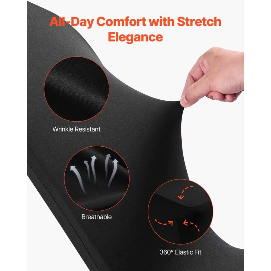 VEVOR 100 Black Spandex Chair Covers – Stretch Fit, 37.4 in.
