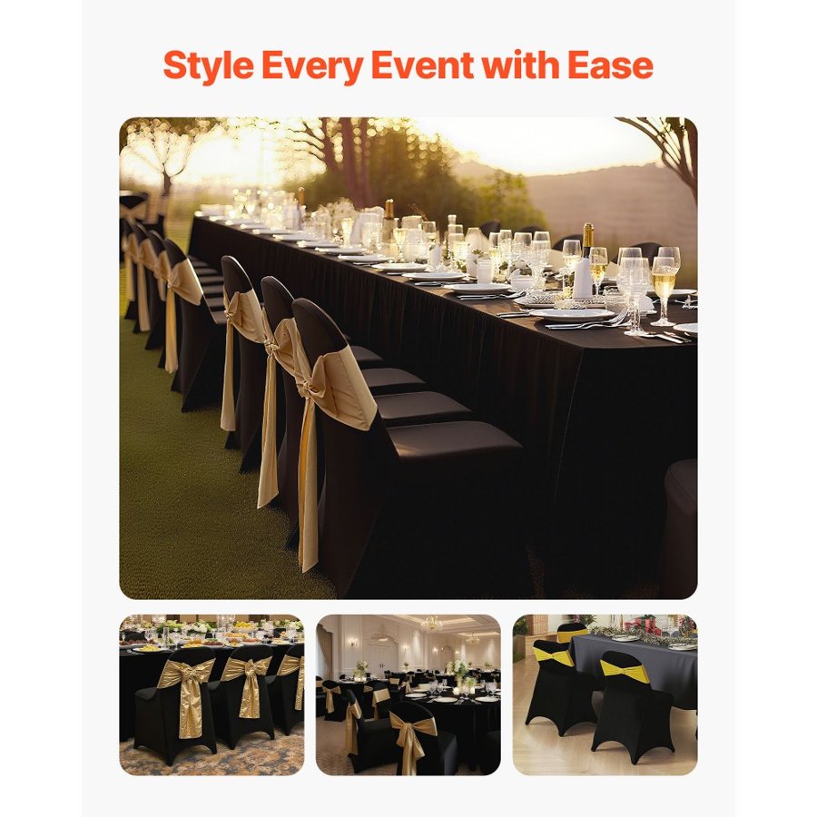 VEVOR Chair Cover Polyester Spandex – 30 Black, 5% Spandex