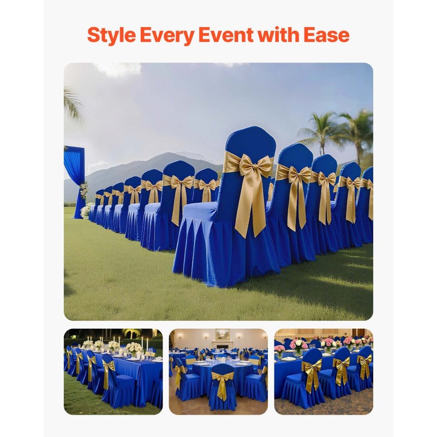 VEVOR Blue Spandex Chair Covers – 30 Pcs, 95% Polyester