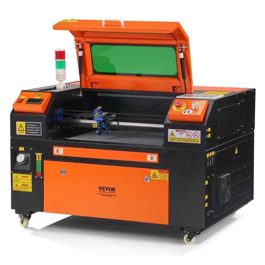 VEVOR 50W CO2 Laser Engraver, 30 x 51 cm(12 x 20 in), 500 mm/s(19.7 IPS) Laser Cutter Machine with 2-Way Pass Air Assist, Compatible with LightBurn, CorelDRAW, AutoCAD, Windows, Mac OS, Linux, for Wood Acrylic Fabric More