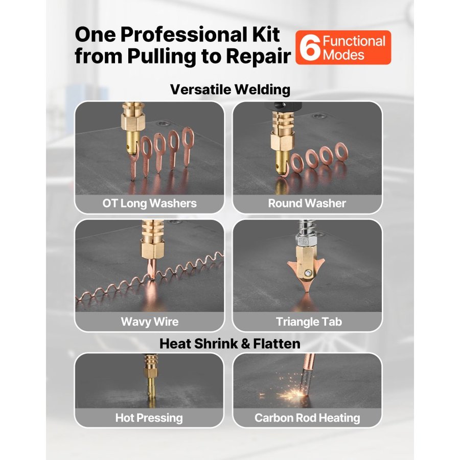 VEVOR 4.5KW Stud Welder Dent Repair Kit – 6 Modes, 2 Guns