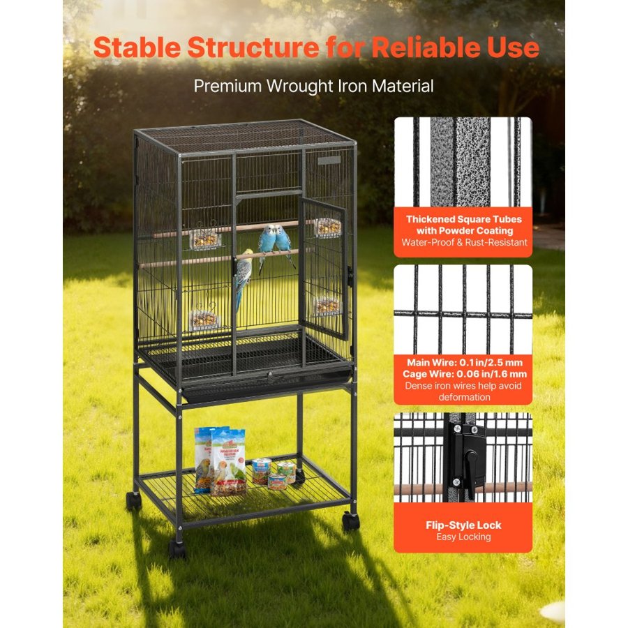 VEVOR Cage For Cockatiel – 24.6 X 16.7 X 53.9 Inch, 360°