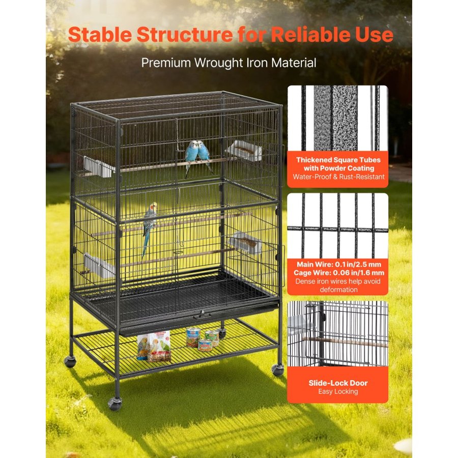 VEVOR Bird Flight Cage - 31.5 x 20.5 x 52 inch, Flat Top