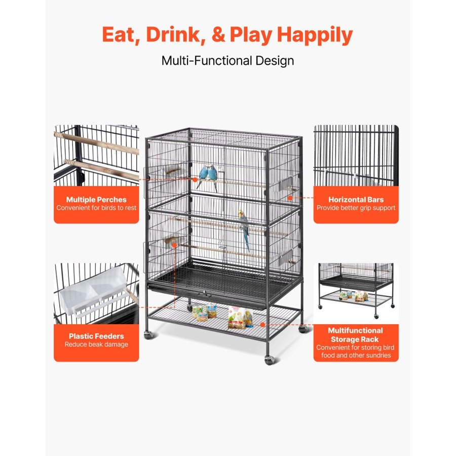 VEVOR Bird Flight Cage - 31.5 x 20.5 x 52 inch, Flat Top