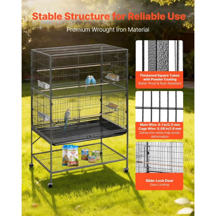 VEVOR Flight Bird Cage – 36.6 x 22.8 x 59.5 Inch, Flat Top