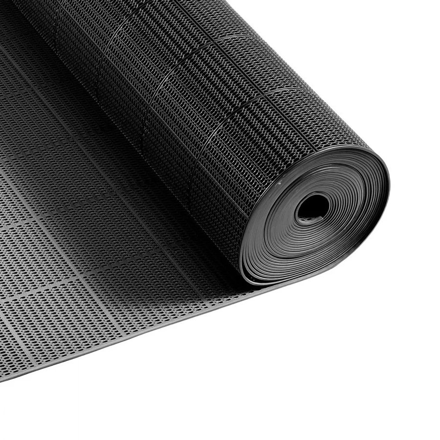 VEVOR Drainage Floor Mat – 3×50 ft, PVC Hollow Roll, Black