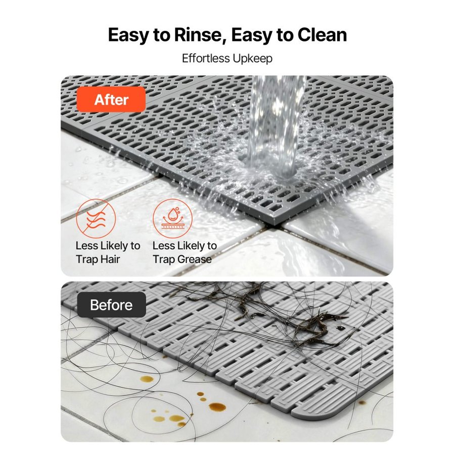 VEVOR Drainage Floor Mat – 3×50 ft, PVC Hollow Roll, Black