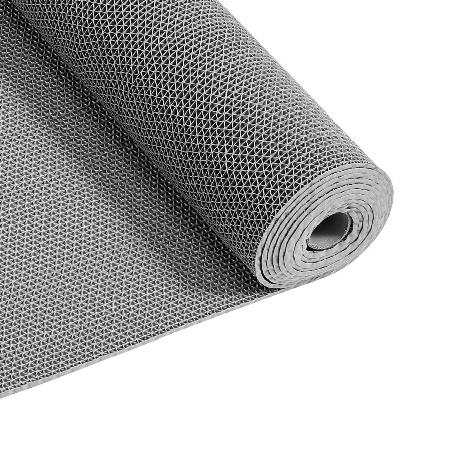 VEVOR Wet Area Floor Mats – 3x16.4ft, PVC, Drainage Gray