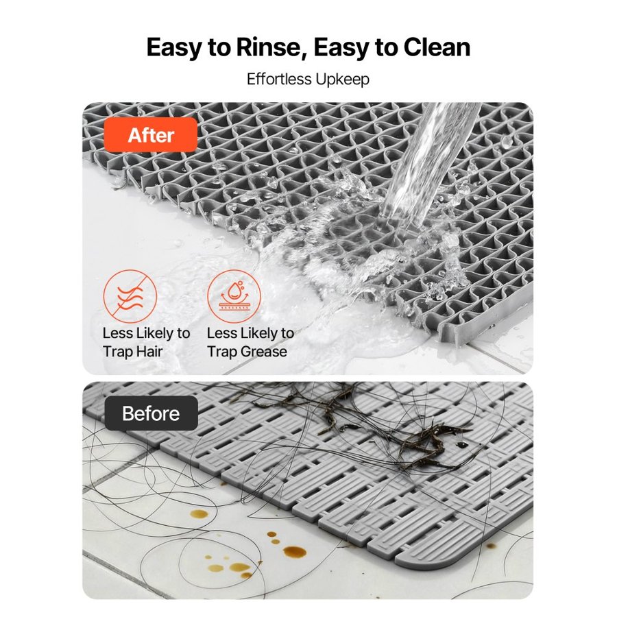VEVOR Wet Area Floor Mats – 3x16.4ft, PVC, Drainage Gray