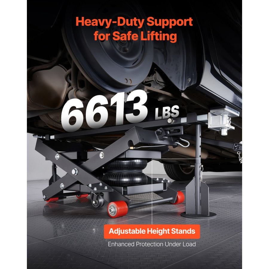 VEVOR Rolling Air Jack – 3 Ton, 6613 LBS, 21.7" Max Height